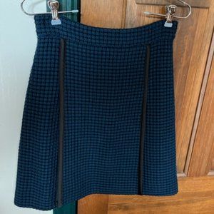 COPY - Chanel teal/black tweed skirt panel-pleats EU 38 wool excellent condition